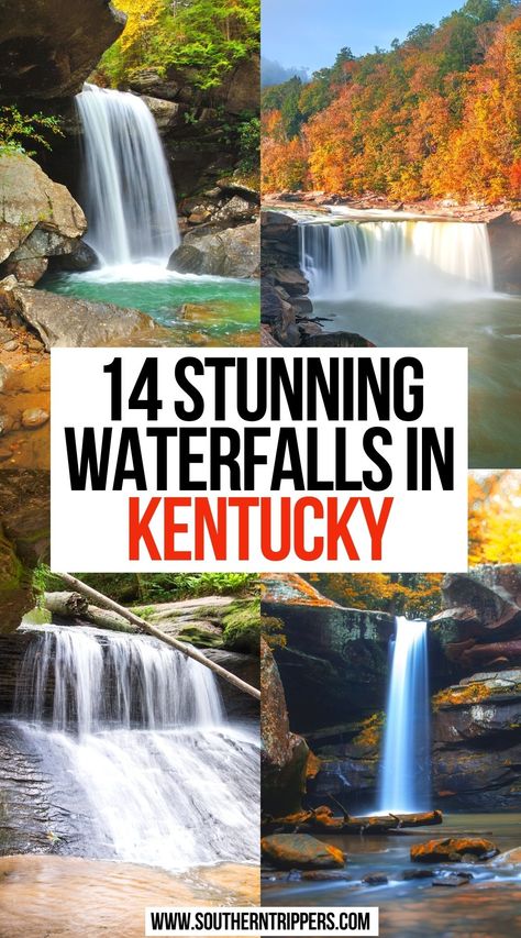 14 Stunning Waterfalls In Kentucky | 14 Gorgeous Waterfalls In Kentucky | best waterfalls in kentucky | kentucky waterfalls | ky waterfalls kentucky | hiking in kentucky waterfalls | cumberland falls kentucky waterfalls | red river gorge kentucky waterfalls | kentucky waterfall road trip | kentucky travel | #kentuckywaterfalls #kentuckytravel Kentucky Tourism Things To Do, Gorge Underground Kentucky, Kentucky And Tennessee Road Trip, Red River Gorge Kentucky Camping, Places To Go In Kentucky, Gorge Underground Rogers Kentucky, The Kentucky Castle, Hiking In Kentucky, Kentucky Bucket List