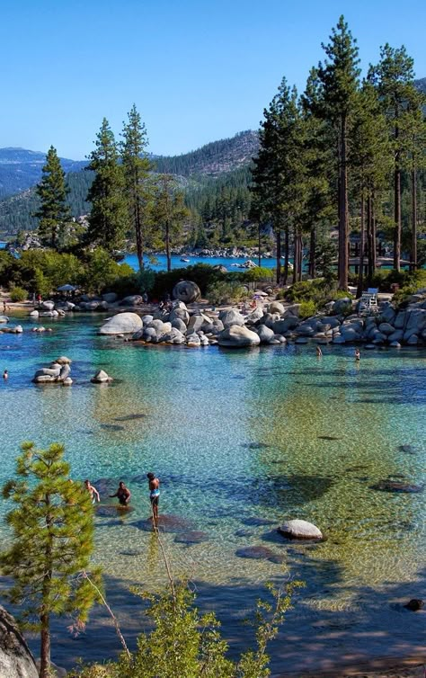 Sand Harbor. Lake Tahoe, Nevada. Sand Harbor Lake Tahoe, 숲 사진, Tahoe Nevada, Lake Tahoe Nevada, Pretty Places, Lake Tahoe, Places Around The World, Vacation Destinations, Places I Want To Go