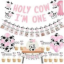 Cow 1st Birthday Party, Cow 1st Birthday, Cow First Birthday, First Birthday Decorations Boy, Banner Product, Baby First Birthday Themes, Cow Birthday Parties, Baby Birthday Themes, Party Hardy