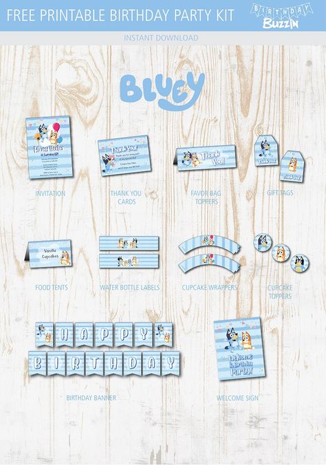 Bluey Themed Birthday Party, Blue Birthday Party, Bluey Birthday Party, Bluey Party, Ideas Cumpleaños, Bluey Birthday, 1st Birthday Party Themes, Birthday Party Printables, 2nd Birthday Party Themes