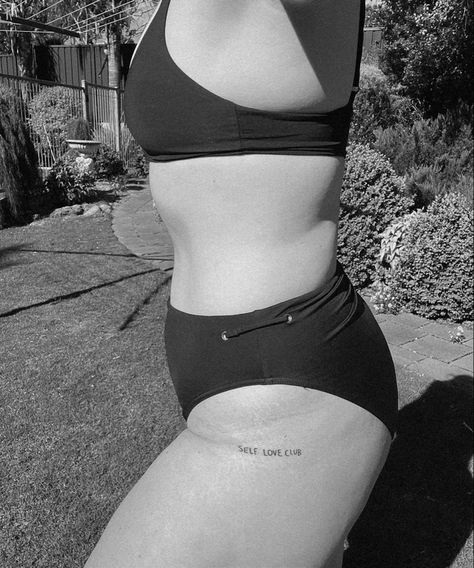 High Hip Tattoo, Self Love Club Tattoo, Club Tattoo, Self Love Club, Love Club, High Hips, Hip Tattoo, Minimalist Tattoo, I Tattoo