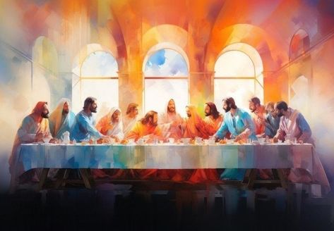 Bible Paintings, Jesus Christ Artwork, Church Graphic Design, Alexander The Great, Last Supper, Christian Art, Bible Inspiration, Abba, Art Projects