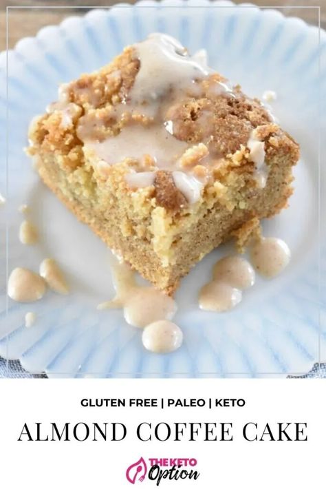 Almond Paleo Coffee Cake | Trina Krug Paleo Coffee Cake, Breakfast Gluten Free, Paleo Coffee, Gluten Free Coffee Cake, Almond Coffee Cake, Easy Keto Breakfast, Gluten Free Coffee, Coffee Cake Recipes Easy, Diet Cookies