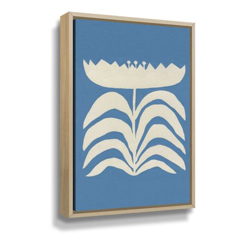 Winston Porter Delighted II Blue Vertical - Print on Canvas | Wayfair Corner Gallery Wall, Navy Art Print, White Shag Rug, Diy Canvas Wall Art, Print Display, Botanical Artwork, Nature Inspired Decor, Metal Garden Art, Art Print Display