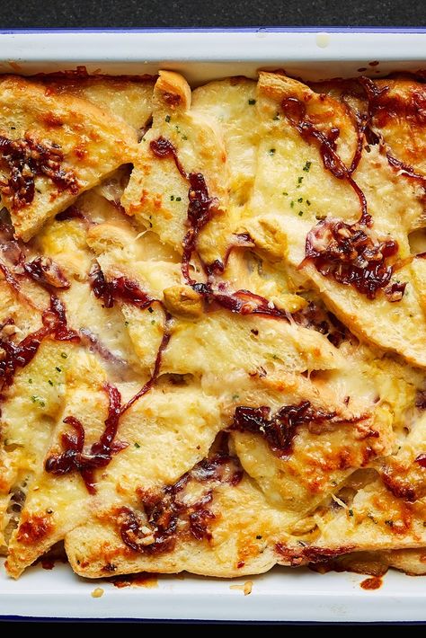 Cheese And Onion Bread, Vinegar Potatoes, Bread And Butter Pudding Recipe, Sous Vide Vegetables, Savoury Bread, Caramelised Onions, Savory Bread Puddings, Onion Bread, Butter Pudding