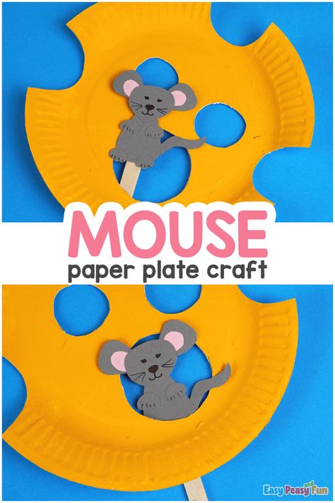 Mouse Paper Plate Craft Preschool Mouse, Storybook Crafts, Mouse Craft, Cool Crafts For Kids, Craft Ideas With Paper, Popsicle Stick Art, Ideas With Paper, Kids Craft Ideas, Cool Crafts