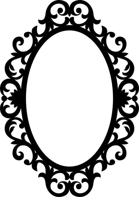 Carved Mirror Frame, Mirror Design Ideas, Wall Mirror Ideas, Mirror Vector, Carved Mirror, Decorative Frames, Frames Png, Silhouette Frames, Projets Cricut