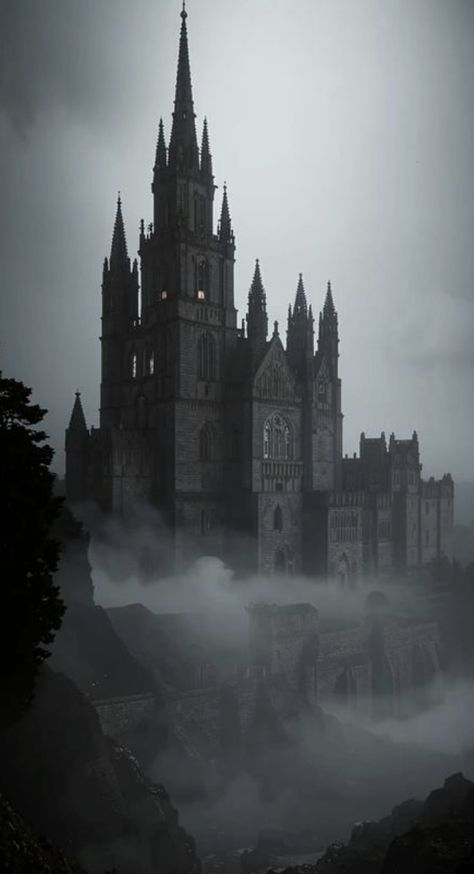 Gloomy Castle Aesthetic, Dark Gothic Castle Aesthetic, Old Gothic Architecture, Dark Palace Aesthetic, Vampire Castles, Dark Gothic Architecture, Castle Aesthetic Dark, Gothic Mansion Interior, Dark Kingdom Aesthetic