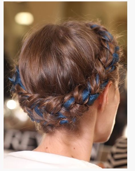 Milkmaid Braid, Different Braids, Ribbon Braids, Pretty Braids, Halo Hair, Ribbon Hairstyle, Crown Braid, Plaits, Looks Vintage