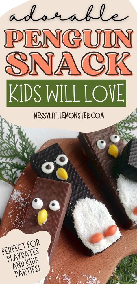 Easy Penguin Snack for Kids Penguin Food Ideas, Picasso Snowman, Dandelion Honey Recipe, Penguin Snacks, Dandelion Syrup, Dandelion Honey, Lego Robotics, Penguin Birthday Party, Winter Snack