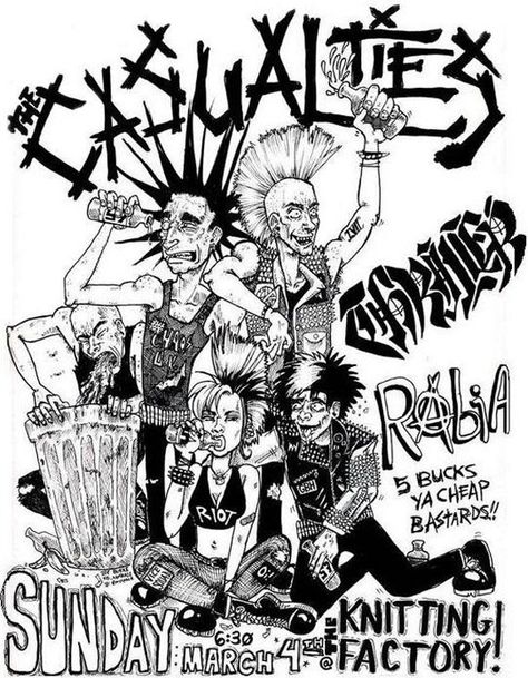 Casualties Flyer Punk Art Artworks, Punk Visual Art, Punk Logo, Punk Culture, Punk Poster, Concept Art Tutorial, Arte Punk, Punk Design, Creative Flyer Design