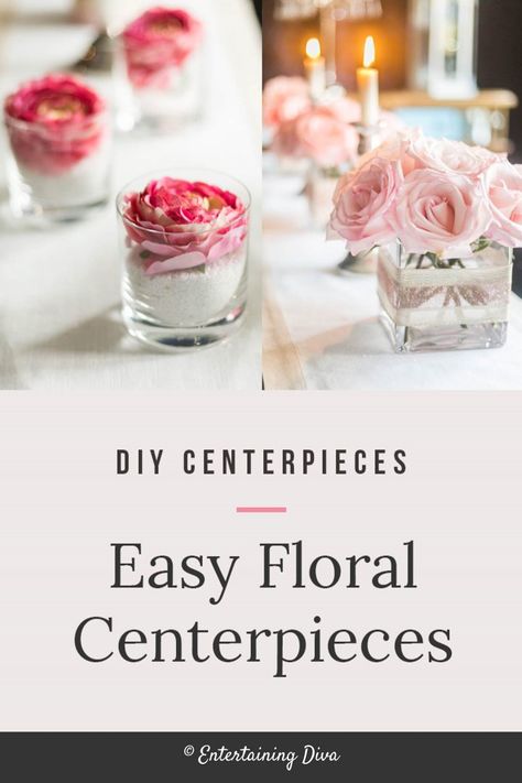 Low Floral Centerpieces Simple, 8 Ft Table Centerpieces Wedding, Luncheon Centerpieces Simple, Bridal Shower Floral Centerpieces, Easy Floral Centerpieces, Rose Table Centerpiece, Diy Decorations Ideas, Birthday Party Table Setting, Church Marriage