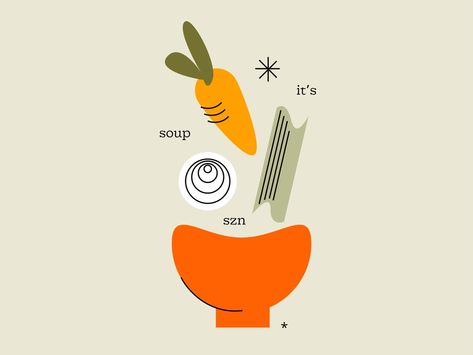 It's soup szn by Mick Champayne 🍾 on Dribbble Soup Images, Soup Illustration, Brand Colors, Creative Professional, Illustration Art, Design Inspiration, Branding, Graphic Design, Design