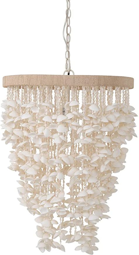 Seashell Chandelier, Capiz Chandelier, Entryway Light Fixtures, Shell Chandelier, Coastal Lighting, Entryway Lighting, Diy Chandelier, White Chandelier, Bell Pendant