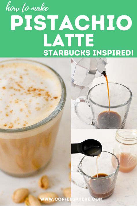 Starbucks Pistachio Latte, Pistachio Cold Brew Starbucks, Starbucks Pistachio Latte Recipe, Pistachio Coffee Drink, Pistachio Cream Cold Brew, Pistachio Cold Foam, Pistachio Latte Recipe, Pistachio Latte, Pistachio Syrup Recipe