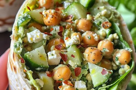 Chickpea Cucumber Feta Salad - recipestasteful Chickpea Cucumber Feta Salad, Chickpea Cucumber, Cucumber Feta Salad, Feta Salad, Bariatric Recipes, Chickpea Salad, Healthy Kitchen, Mediterranean Diet Recipes, Cucumber Salad