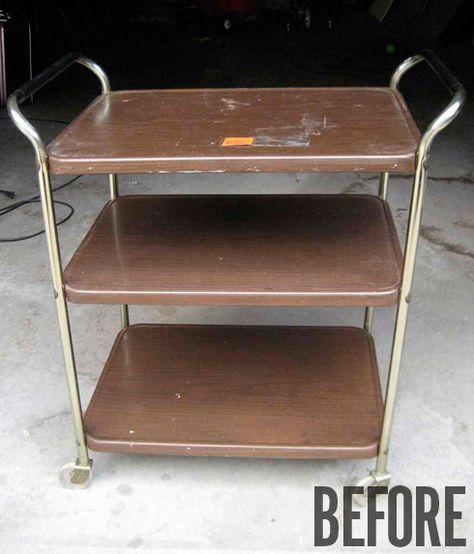 Flea Market Flip Ideas, Flip Ideas, Metal Cart, Diy Furniture Cheap, Flea Market Decorating, Flea Market Flip, Fun House, Bar Cart Decor, Refurbished Furniture