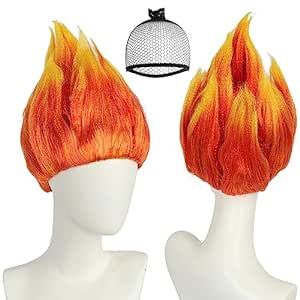 JoneTing Flame Fire Wig 【+Wig Cap】 Anger wig Red Ombre Wig for Men Women Cosplay Halloween Costume Red Wigs for Cosplay Party Flame Shape Wig for Halloween Party Fire Costume For Men, Fire Costume Women, Fire Wig, Red Ombre Wig, Fire Costume, Nike Women Outfits, Flame Hair, Spooky Ideas, Ombre Wig