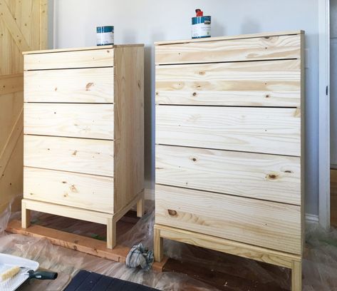 Ikea Pine Dresser, Inexpensive Dresser, Interesting Bedside Tables, Ikea Rast Dresser, Ikea Dresser Makeover, Ikea Nightstand, Ikea Tarva Dresser, Ikea Tarva, Ikea Rast Hack