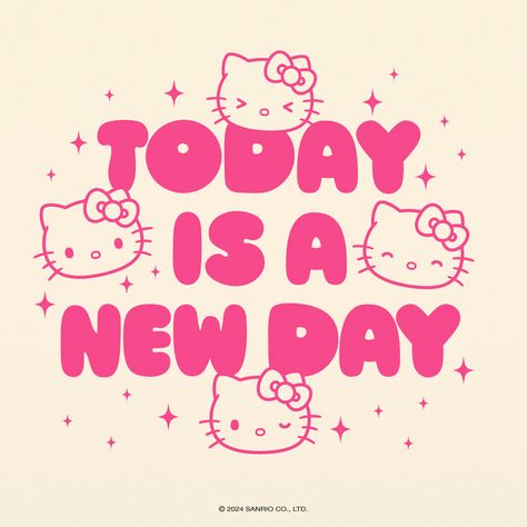 Time for a fresh start 💖 #mondaymotivation Pink Wallpaper Laptop, Today Is A New Day, Inspirational Quotes Background, Good Morning Gorgeous, Baby Pink Aesthetic, Cat Post, Pink Hello Kitty, Art Tools Drawing, Hello Kitty Pictures