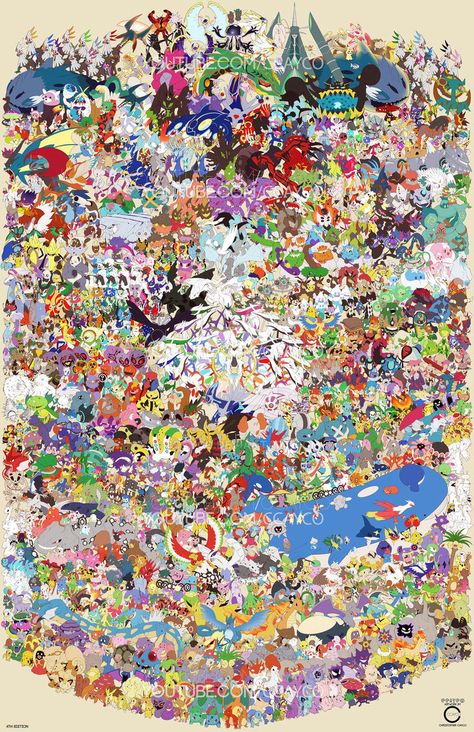 Pokemon Draw Em All (Gen 1 -7) by ccayco Every Pokemon, Pokemon Legendary, Pokemon Poster, Wallpaper Iphone Disney, All Pokemon, Pokemon Fan Art, Cool Pokemon, Pokemon Pictures, Pokemon Fan