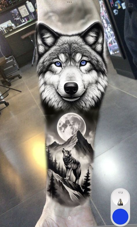 Wolf And Samurai Tattoo, Wolf Tattoo On Arm, Husky Tattoo Design, Wolf Tattoo Forearm, Howling Wolf Tattoo, Lone Wolf Tattoo, Husky Tattoo, Wolf Tattoos For Women, Geometric Wolf Tattoo