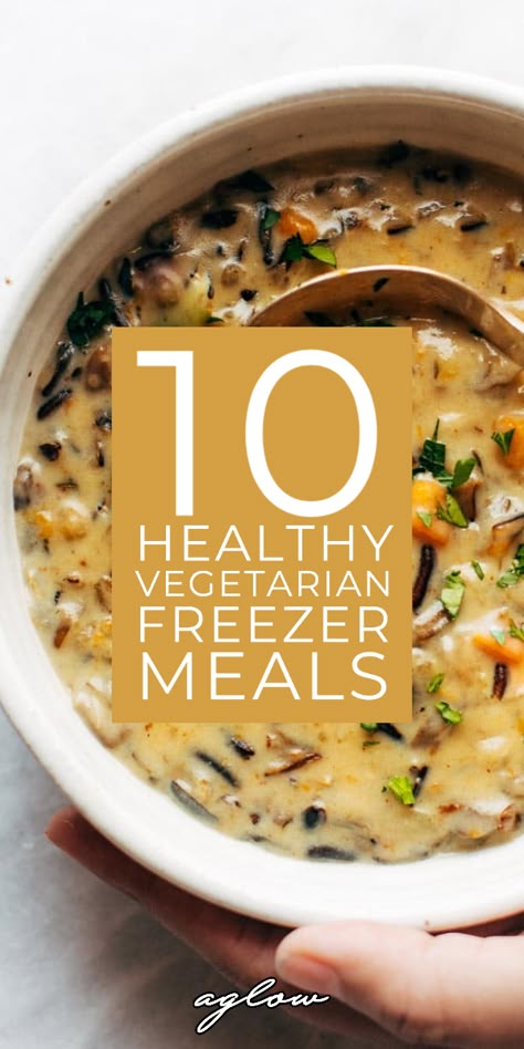 Vegetarian Freezer Soups Make Ahead, Vegetarian Freezer Dump Meals, Vegetarian Freezer Soups, Veggie Freezer Meals Make Ahead, Vegetarian Recipes That Freeze Well, Veggie Make Ahead Meals, Gluten Free Vegetarian Freezer Meals, Frozen Food Prep Meal Recipes, Healthy Vegetarian Freezer Meals