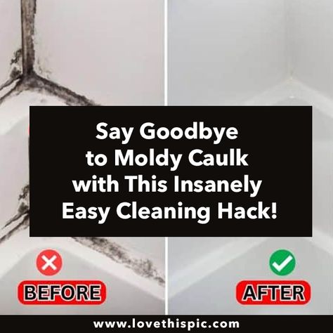 Say Goodbye to Moldy Caulk with This Insanely Easy Cleaning Hack! How To Remove Black Mold From Grout, How To Get Mold Off Shower Caulk, Cleaning Shower Mold, Bathtub Caulking, Bathroom Caulk, Remove Black Mold, Shower Grout, Mold In Bathroom, Cleaning Mold