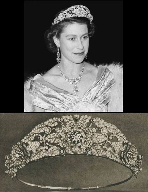 Nizam Of Hyderabad Tiara, Royal Tiaras British, Queen Elizabeth Jewellery, British Tiaras, Crown For Queen, Queen Elizabeth Tiaras, Queen Elizabeth Ii Wedding, Crowns Royal, Queen Elizabeth Jewels