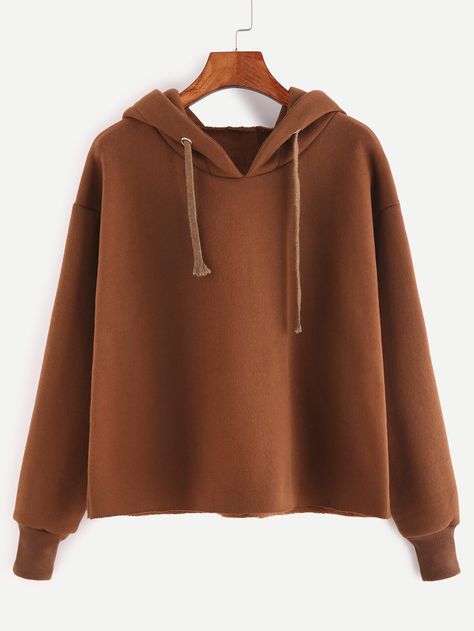 $17 Cropped Cable Knit Sweater, Brown Hoodie, Women Sweatshirts, Coffee Brown, Boys Hoodies, Drawstring Hoodie, Trendy Fashion Women, Casual Fall, Look Cool