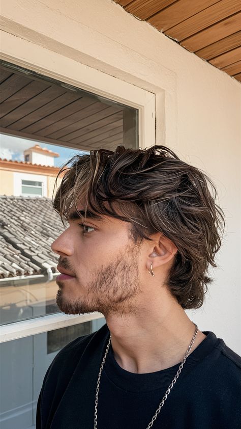 21 Modern Mullet Hairstyle Ideas for Men | Short Fade, Curly, Wavy, Messy, and More Styles Modern Men Haircut Medium, Loose Mullet Men, Mens Haircut Modern Mullet, Men Haircut Mullet Short, Longer Mullet Men, Short Straight Mullet Men, Cool Haircuts Men, Men Shaggy Mullet, Mullet Lungo Uomo