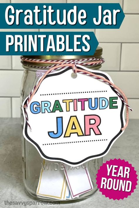 Gratitude Jar Printable, Thankful Jar, Fill The Jars Template, Jar Template, Gratitude Crafts, Classroom Holiday Party, Blessings Jar, Jar Printable, Prayer Jar