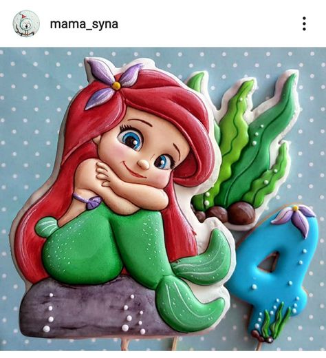 Disney Princess Cookies, Christmas Cookie Icing, Ariel Baby, Cookie Decorating Icing, Kylie Birthday, Mermaid Cookies, Beach Cookies, Princess Cookies, Decorating Icing