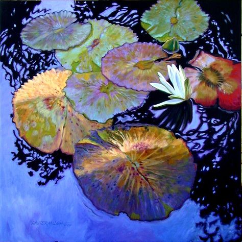 Water Lilies Art, Water Lilies Painting, Lily Art, Pond Painting, Lily Painting, Watercolor Water, Lotus Art, Palette Art, 수채화 그림