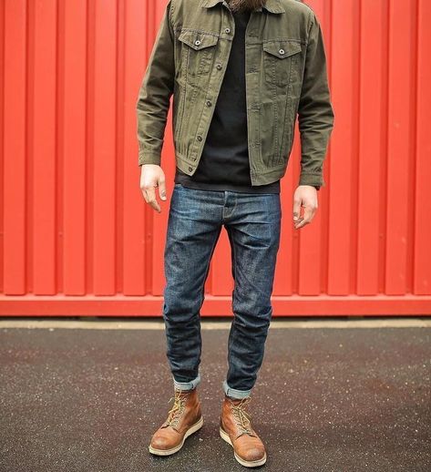 Green Denim Jacket, Mens Fashion Edgy, Fashion Grunge, Mens Fashion Smart, Hipster Man, Fashion Blogs, Mens Fashion Rugged, Hipster Mens Fashion, Mens Boots Fashion