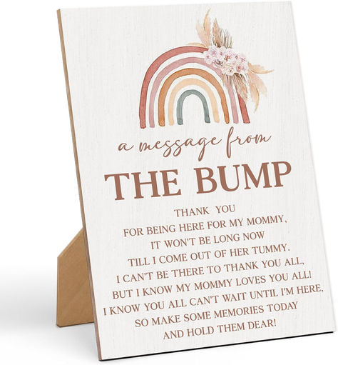 Baby Shower Games a Message from The Bump Baby Shower Game Sign-8×11 Inches, Bohemian Rainbow Wooden Game Sign, Gender Neutral Tabletop Decor for Gender Reveal Party, Baby Shower Decoration-LA5#ad #babyshower #boho #bohorainbow Rainbow Gender Reveal Party, Bohemian Gender Reveal, Message From The Bump, Boho Gender Reveal, Gender Guessing, Gender Reveal Signs, Mommy Loves You, Bohemian Rainbow, Gender Reveal Party Decorations