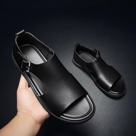 1815 Fashion, Leather Slippers For Men, Mens Sandals Casual, Casual Shoes Outfit, Mens Leather Sandals, Sandals Casual, Outdoor Sandals, Womens Sandals Wedges, Men's Sandals