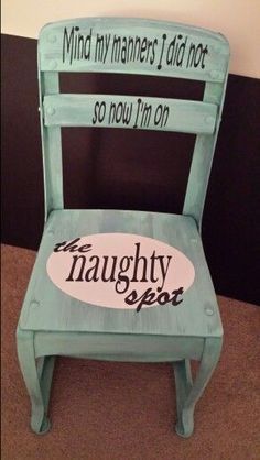 Timeout Chair, Time Out Chair, Diy Upcycling, Painted Chairs, Redo Furniture, Repurposed Furniture, Kids' Room, Time Out, Future Kids