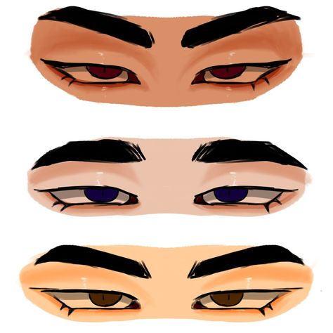 Male Cartoon Eyes Reference, Male Eyes Drawing Reference Cartoon, Male And Female Eyes Drawing, Drawing Base Eyes Male, Masculine Face Shape Drawing, Male Eye Shapes Drawing, Man Eyes Reference, Eyes Drawing Masc, Demon Eyes Drawing Reference