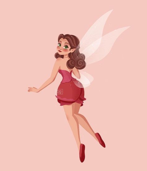 Stacy Tepps | Free artist on Instagram: "I finished drawing Rosetta a couple of days ago, but due to recent events, I did not post the drawing right away. I hope that everything will end peacefully 🙏🏻 Challenge: #TinkerFebruary Hosts: @aisarine @silka.art @tepps_design" Rosetta Fanart, Rosetta Fairy, Pink Fairies, Tinkerbell Movies, Disney Fairies Pixie Hollow, Tinkerbell And Friends, Tinkerbell Fairies, Pixie Hollow, Mermaid Fairy