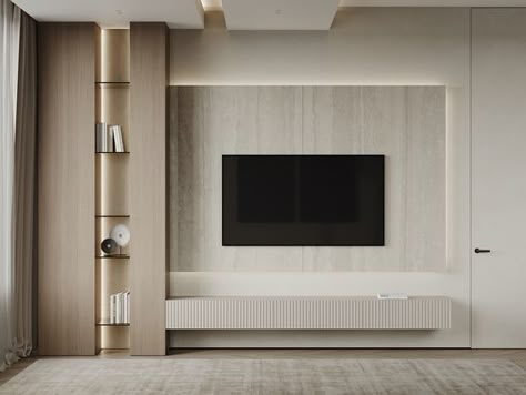 Bedroom Tv Wall, Desain Pantry, Modern Tv Wall, Tv Room Design, Living Room Design Inspiration, Tv In Bedroom, Tv Wall Design, Living Room Design Decor, Home Design Living Room