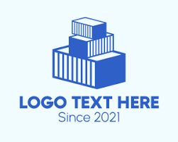 Container Logo Design, Blue Container, Freight Container, Barn Storage, Architecture Logo, Cargo Container, Online Logo Design, Container Design, Cartoon Logo