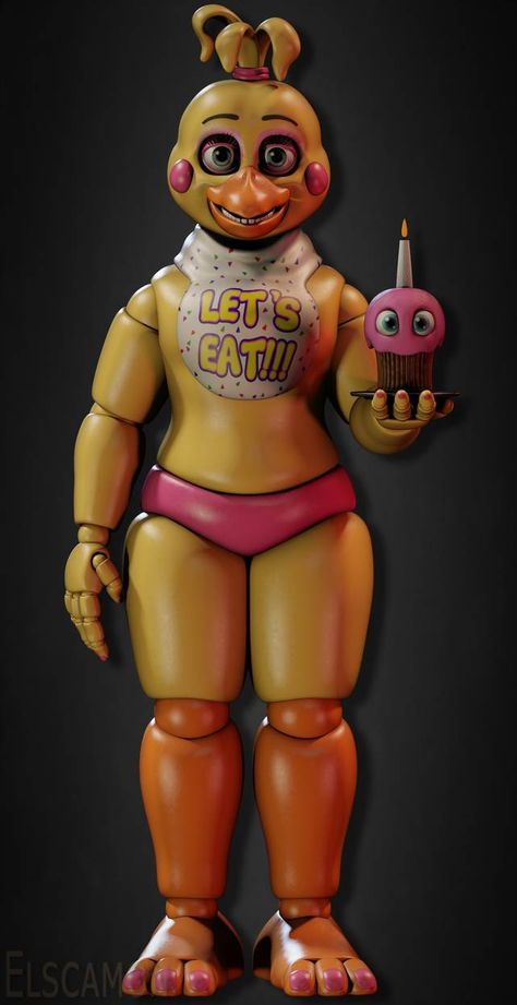 Stylized Toy Chica by Elscamon Stylized Ballora, Fnaf Photos, Freddy 2, Fnaf Oc, The Ballerina, Fnaf Characters, Fnaf Drawings, Fnaf Art, Art Tutorials Drawing