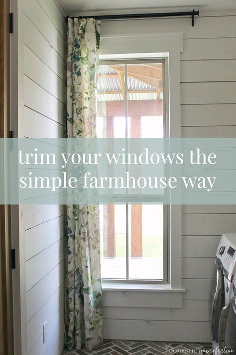 Simple Window Trim, Dream Modern Farmhouse, Farmhouse Window Trim, Windows Trim, Farmhouse Simple, Farmhouse Trim, Interior Farmhouse, Interior Window Trim, Farmhouse Window Treatments