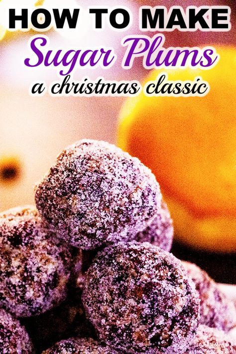 Sugar Plums are delicious little treasures that bring a feeling of an old-fashioned Christmas into the home! They are a fun surprise from the decadent treats that are normally served during this time! Old Christmas Candy Recipes, Old Fashioned Christmas Candies, Sugarplum Cookies, Healthy Delicious Dessert Recipes, Snack Idea For Work, Sugar Plum Shortbread Christmas Cookies, Sugar Plum Shortbread Cookies, Sugar Plums Christmas, Healthy Christmas Candy