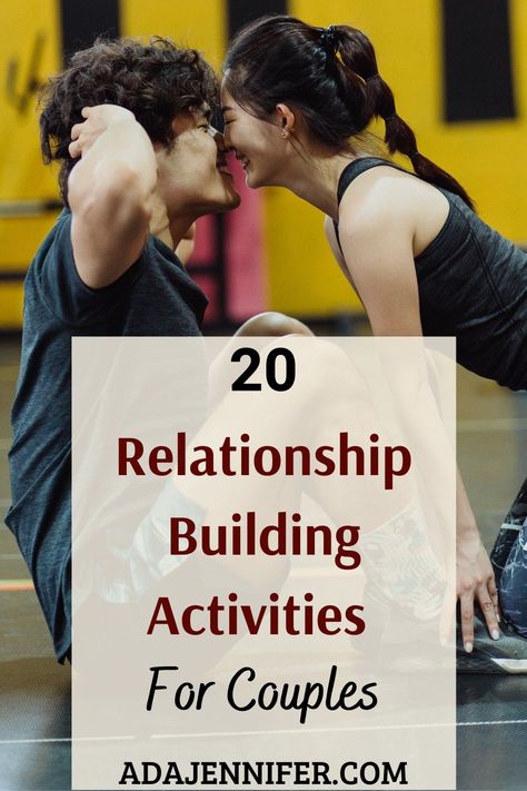 Awesome relationship bonding activities for couples to build intimacy🔆#LoveStory #RomanticEncounters #HeartfeltConnections #DateNightIdeas #SoulmateSearch #FlirtyFridays #CandlelitDinners #StarryEyedMoments #LoveQuotes #DreamyDates #WhisperedPromises #AmourAdventures Relationship Activities Therapy, Couple Physical Activities, Couples Building Activities, Relationship Bonding Activities, Things Couples Do Together Romantic, Bonding Activities For Couples, Couple Building Activities, Couples Retreat Activities, Couples Relationship Building