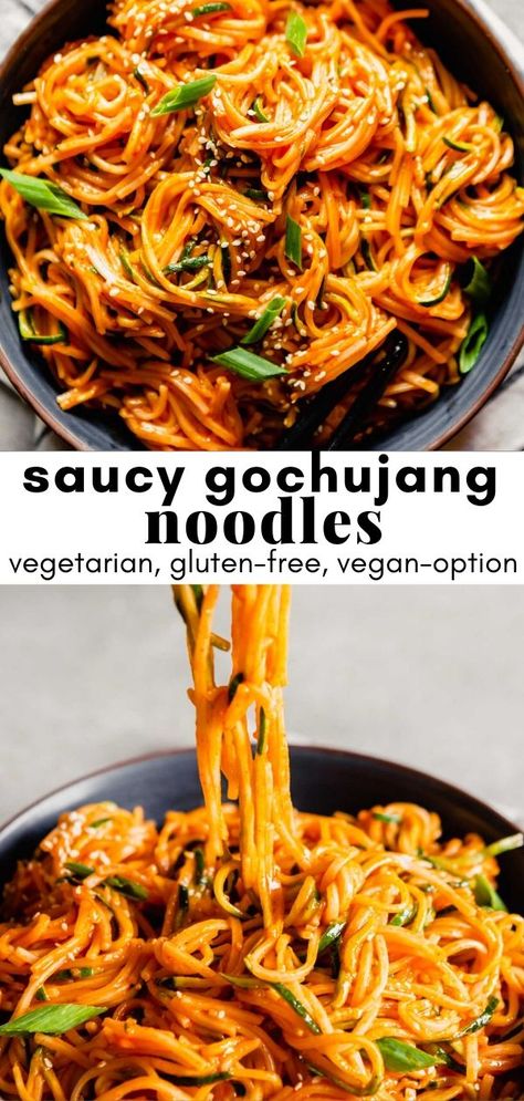 Ramen Noodle Recipes Gochujang, Asian Noodles Recipe Easy, Gochujang Ramen Noodles, Gogugang Noodles, Easy Gochujang Noodles, Gochujang Pasta Sauce, Shanghai Noodles Recipe Vegetarian, Korean Gochujang Noodles, Korean Sauce For Noodles