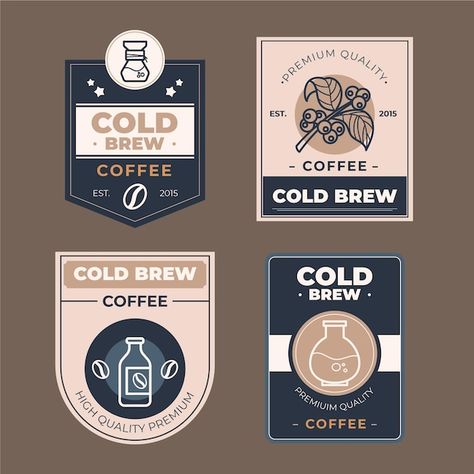 Coffee Label Design Stickers, Food Label Design Stickers Packaging Ideas, Food Label Design Stickers, Food Label Ideas, Cold Brew Label, Sticker Label Design, Label Minuman, Food Label Design, Label Design Ideas