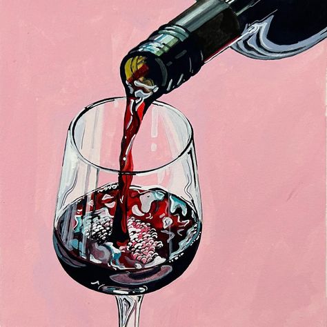 Red Wine Painting, Wine Painting Ideas, Wine Still Life, Alcohol Painting, Apartment Painting, Wine Images, Glass Of Red Wine, Iphone Wallpaper Lights, Wine Painting