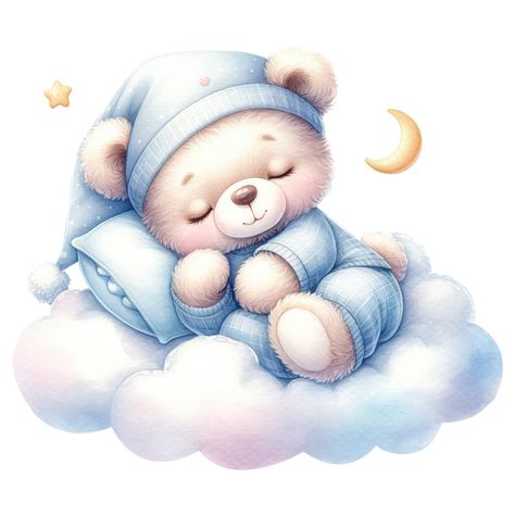 Baby Shower Background, Precious Moments Coloring Pages, Cloud Illustration, Baby Shawer, Baby Shower Clipart, Colouring Printables, Bear Art, Baby Bear, Animal Clipart